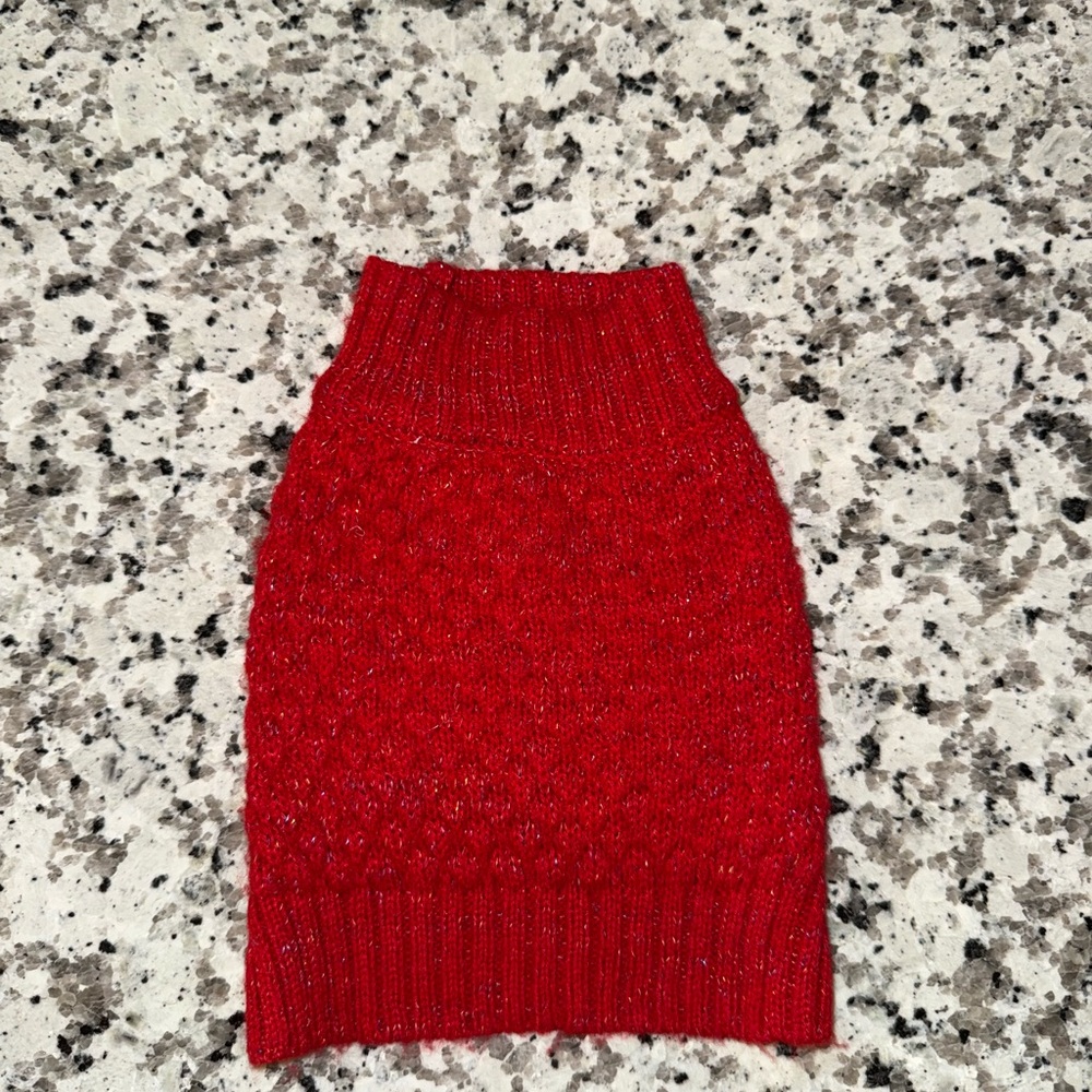 Red Knit Dog Sweater